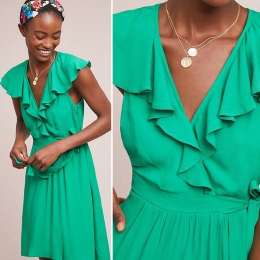 Anthropologie • Maeve Rosalia Green Dress